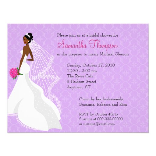 Flirty Lilac 2 Bridal Shower Invitation