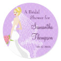 Flirty Lilac Bridal Shower sticker sticker