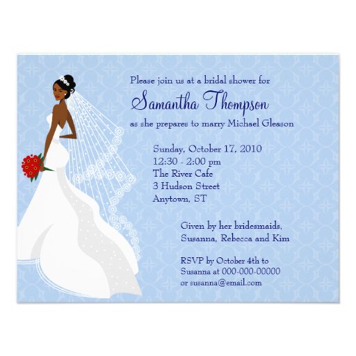 Flirty Sapphire Bridal Shower Invitation