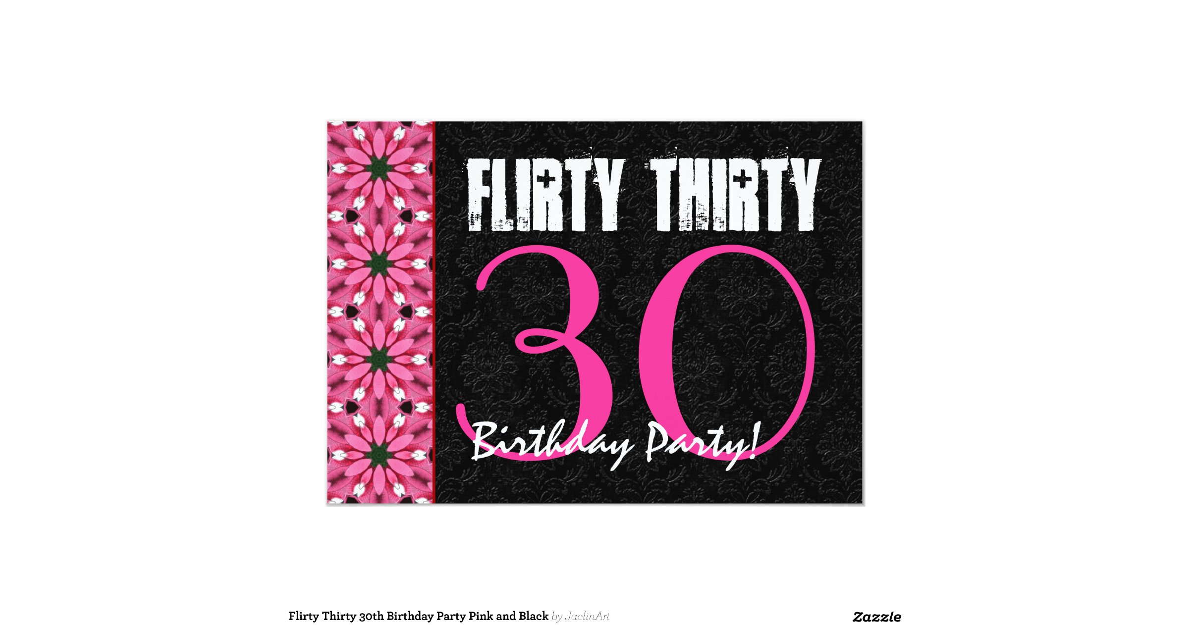 flirty-thirty-30th-birthday-party-pink-and-black-5x7-paper-invitation