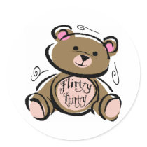 Flirty Thirty Teddy Bear stickers by TeddyBearTshirts Flirty Thirty Teddy Bear stickers