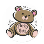 Flirty Thirty Teddy Bear Round Sticker
