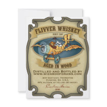 Flivver Whiskey Label Personalized Invites