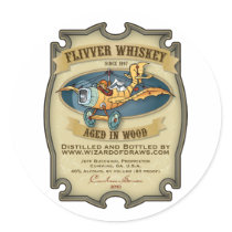 Flivver Whiskey Label stickers