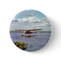 Float Plane on Lake Pinback Button