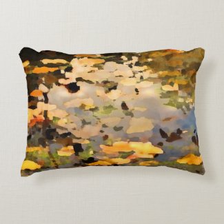 Floating Autumn Leaves Abstract Accent Pillow