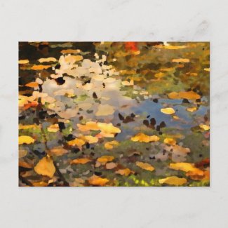 Floating Autumn Leaves Abstract