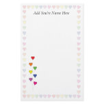 Floating Balloon Hearts Stationary Custom Stationery
