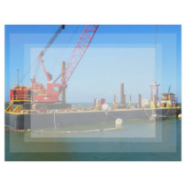 Floating Barge with crane colorful Custom Letterhead