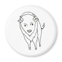 Floating Buffalo Bison Bull - fun line drawing art magnets