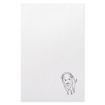 Floating Buffalo Bison Bull - fun line drawing art stationery