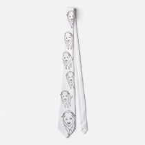 Floating Buffalo Bison Bull - fun line drawing art ties