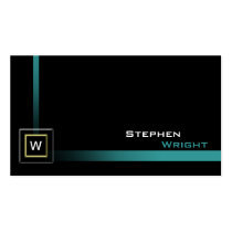 Floating Corner Monogram Cube Modern Custom Color Business Card Templates