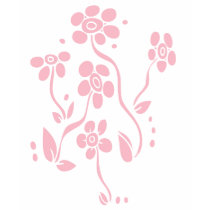 Floating Flowers Pink t-shirts