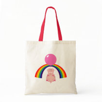 floating flying pig over the rainbow bags