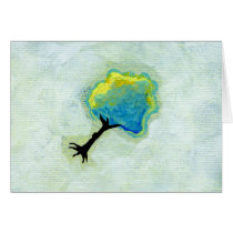 Floating flying tree fun minimalist modern art cards