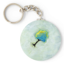 Floating flying tree fun minimalist modern art keychains