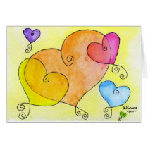 Floating Hearts Greeting Card