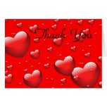 Floating Hearts Pattern Thank You Card