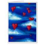 Floating Hearts Valentine Greeting Card