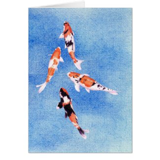 Floating Koi Blue card