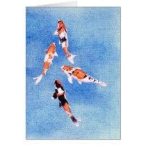 Floating Koi Blue cards