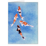Floating Koi Blue Card