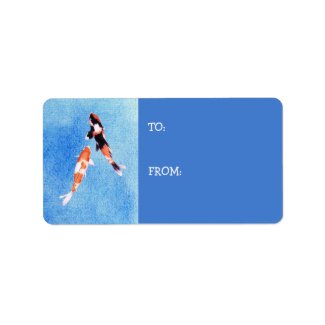 Floating Koi blue Gift Tag Label label