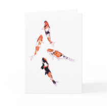 Floating Koi White Card