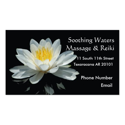 Floating Lotus Flower Business Card Template (front side)