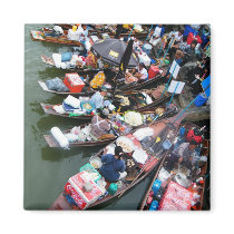 Floating Market At Amphawa,Thailand magnets
