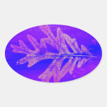 Floating Oak Leaf Oval Stickers