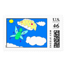 Floating on a Spring day postage