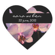 Floating Orchids Black Wedding Sticker