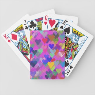 Floating Rainbow Hearts Playing Cards