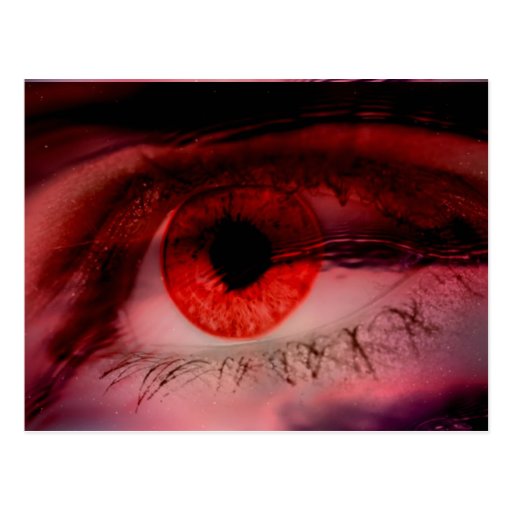 Floating Red Eye Art Postcard Zazzle