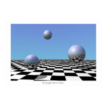 Floating Silver Orbs posters
