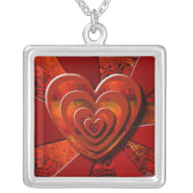 Floating Stack Heart Design Pendant