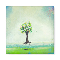Floating tree colorful modern art In Motion Simple magnets