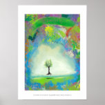 Floating tree colorful modern art In Motion Simple Print