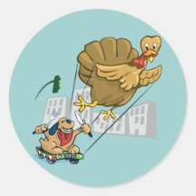 Floating Turkey Dinner Sticker