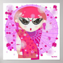 Floating World Umbrella Poster