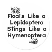 Floats Lepidoptera Round Stickers