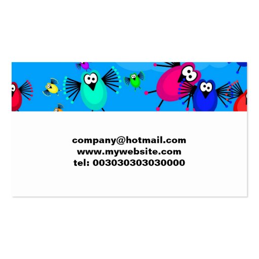Flock of Birds Business Card Template (back side)