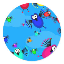 Flock of Birds Round Sticker