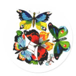 Flock Of Butterflies Round Sticker