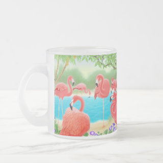 Flock of Flamingos Glass Mug