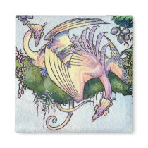 Flock of Orchid wyverns magnet 3 by thedancingemu Flock of Orchid wyverns magnet 3