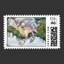 Flock of Orchid wyverns postage stamps 3 stamps