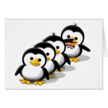 Flock of Penguins Greeting Cards
